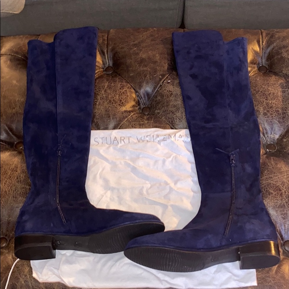 New Stuart Weitzman Knee High Boots - Blue Suede